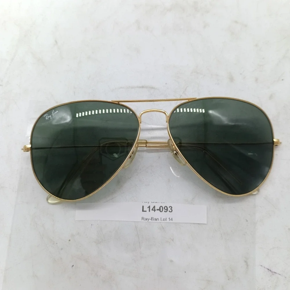 Vintage B&L Ray-Ban Aviator 58-14 Gold G-15 Green Lenses Sunglasses USA 93
